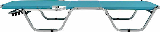 HomeMarkt Aluminum Beach Sunbed Light Blue 190x60x30cm