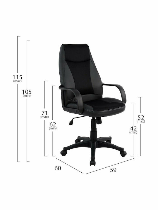 Executive Office Chair with Fixed Arms Black HomeMarkt