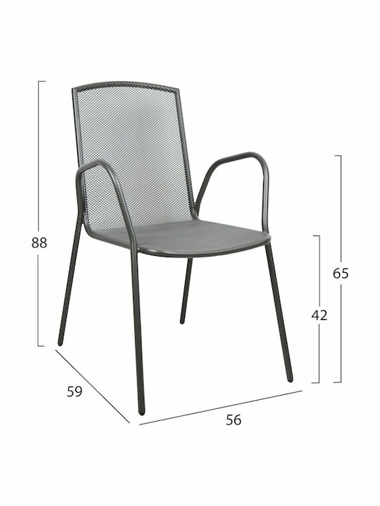 Outdoor Chair Metallic Elijah Anthracite 43x62x89cm