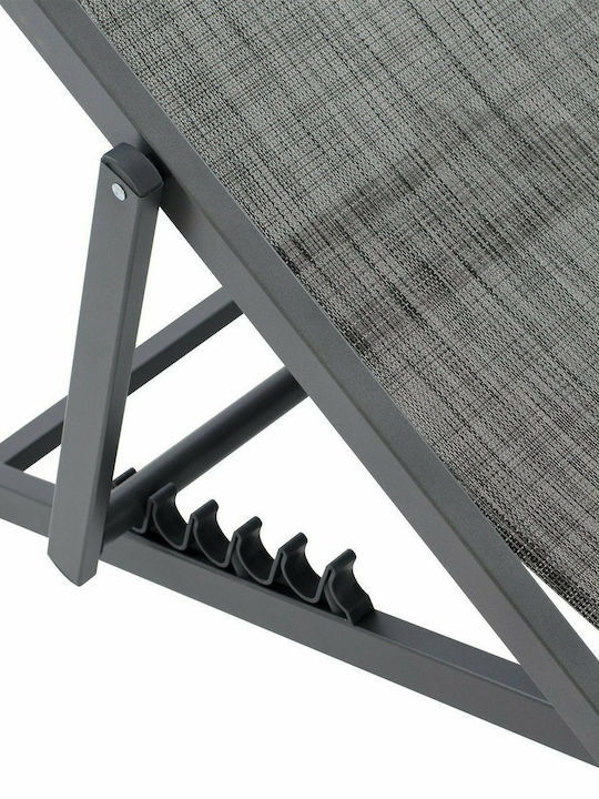 Deckchairs Alu Aluminum with Gray Fabric 99x59.5x97cm