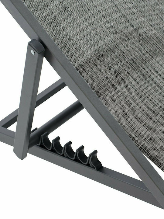 Deckchairs Alu Aluminum with Gray Fabric 99x59.5x97cm