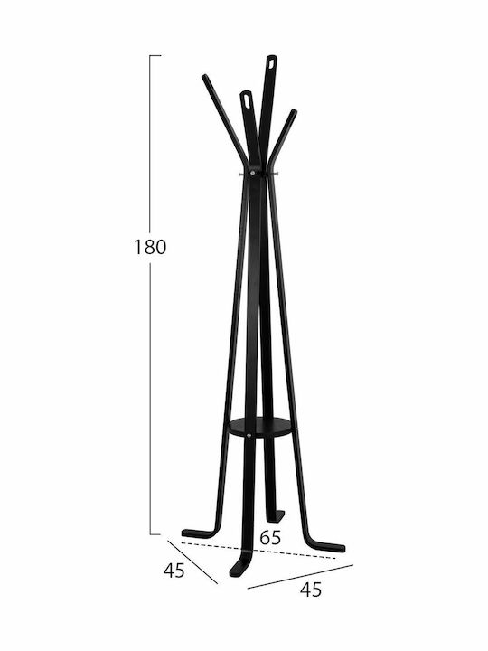 HomeMarkt Funky Freistehender Kleiderständer Hölzernes Schwarz 45x45x180cm
