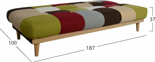 Leonardo Триместен Диван Спалня Текстил Многоцветен 187x80x75см.