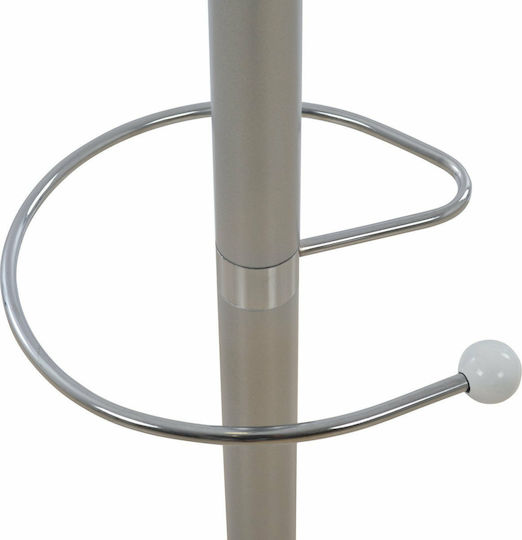 HomeMarkt Shia Freistehender Kleiderständer Metallisch Silver Drehbar mit Marmorsockel 37x37x170cm