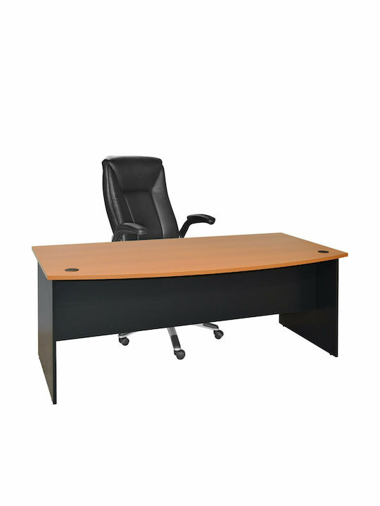 Birou profesional Executive Lemnos Gri / Natural 180x93.5x74cm