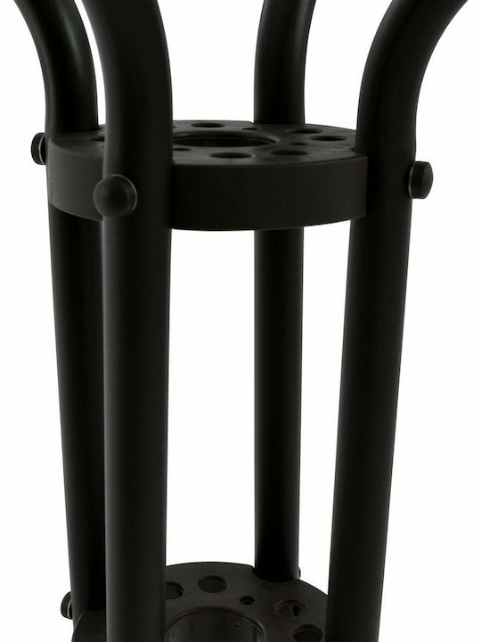 Figo Outdoor Dinner Free Standing Table with Glass Surface and Metal Frame Brown 70x70x72cm