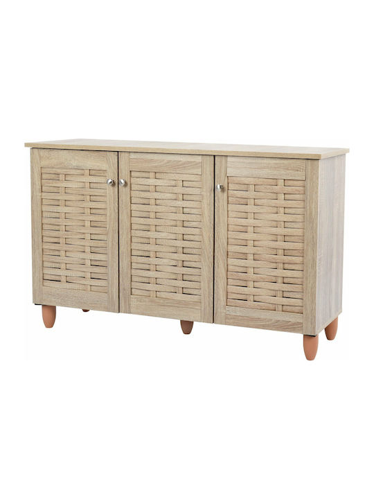 Iggy Wooden Shoe Organizer with 3 Shelves Beige 114x34x68cm