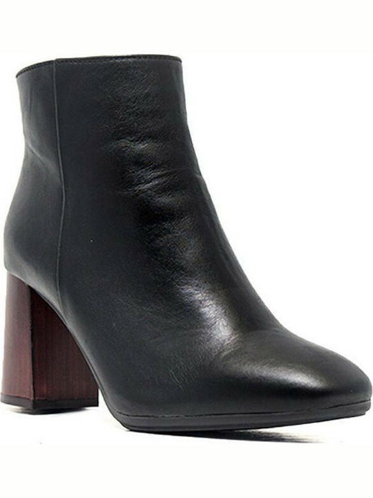 Alpe Leder Damen Chelsea Stiefeletten mit hohem Absatz Schwarz