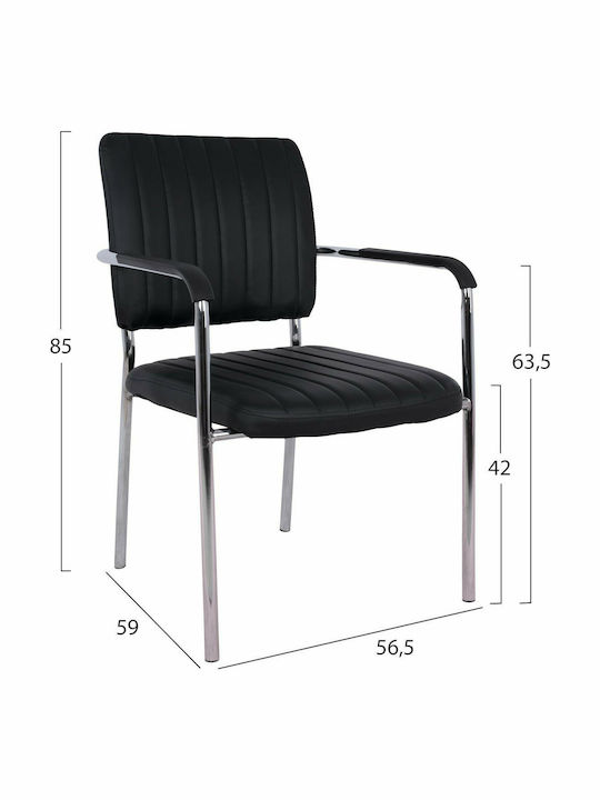 Armchair Visitor Questa with Arms Black 54x62x84cm 1pcs