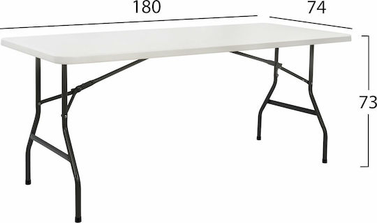 Catering Foldable Garden & Terrace Table 180x74x74 White Catering Foldable Garden & Terrace Table 180x74x74 White