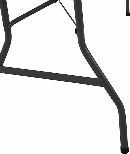 Outdoor Dinner Foldable Table with Plastic Surface and Metal Frame White 180x74x74cm