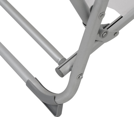 HomeMarkt Stühlchen Strand Aluminium mit Hoher Rückenlehne Weiß 56x70x66cm.