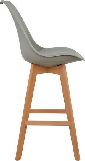 Vegas Polypropylene Bar Stool with Backrest Gray 4pcs 47.5x55x105cm