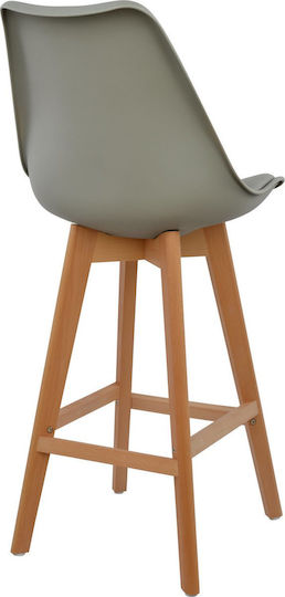 Vegas Polypropylene Bar Stool with Backrest Gray 4pcs 47.5x55x105cm