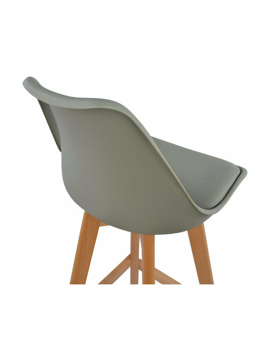 Vegas Polypropylene Bar Stool with Backrest Gray 4pcs 47.5x55x105cm