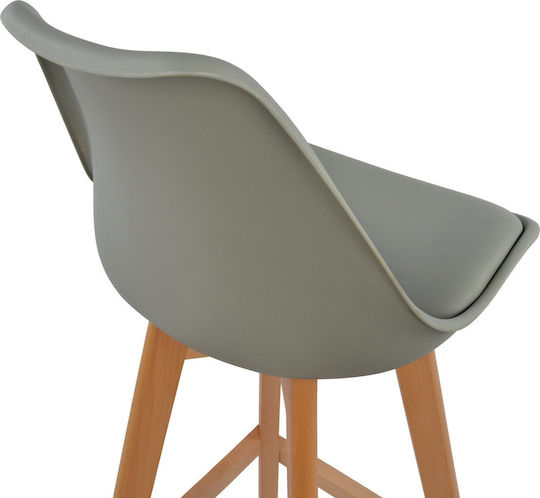 Vegas Polypropylene Bar Stool with Backrest Gray 4pcs 47.5x55x105cm