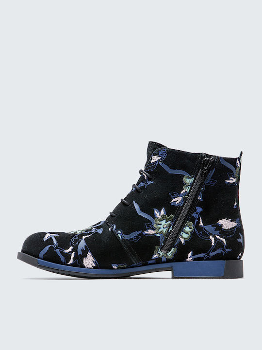 Twins Suede Γυναικεία Αρβυλάκια Μαύρα