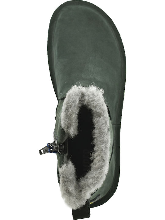 Beetle Wildleder Stiefeletten Damen mit Pelz Khaki
