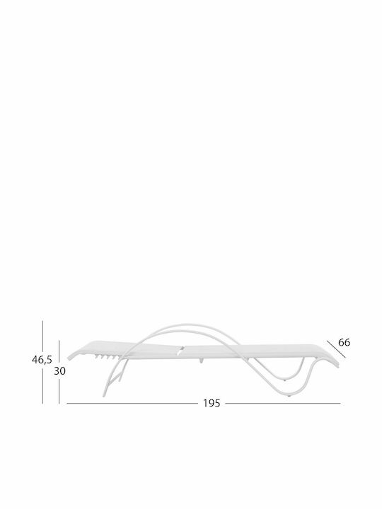 Deckchair Aluminum with Textilene Fabric White 195x66x30cm.