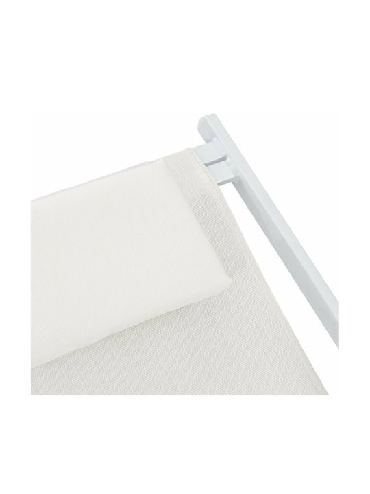 Σεζλόνγκ Alu Αλουμινίου με Λευκό Ύφασμα 99x59.5x97cm
