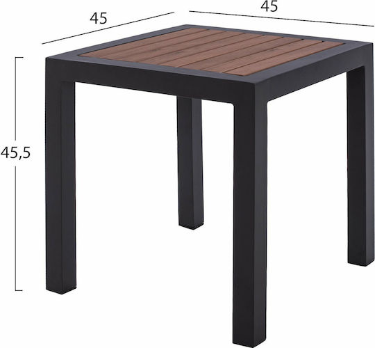 Tisch für kleine Außenbereiche Stabil Sabra Gray 45x45x45.5cm