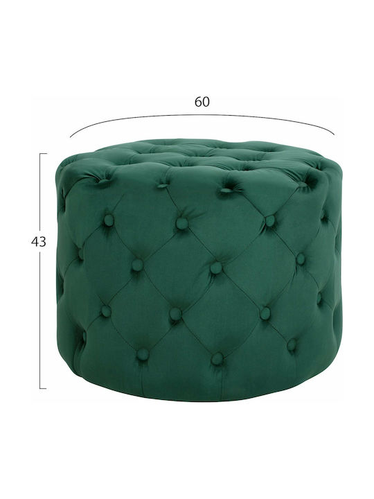 Stool For Living Room Upholstered with Velvet Kassie Cypress 60x60x43cm