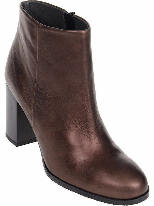 Paola Ferri 3650 Leather Women's Ankle Boots Brown