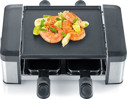 Severin Tabletop Grătar Electric Raclette Placă Netedă și Striată 600W cu Termostat Reglabil 20bucx17.5buccm
