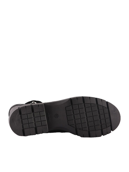 Leder Stiefeletten Damen Silber