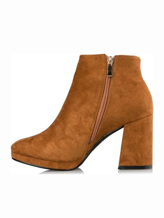 Suede Women's Ankle Boots Orange