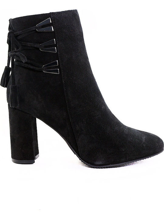 1743 Wildleder Stiefeletten Damen Schwarz