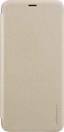 Nillkin Sparkle Buchen Sie Synthetisches Leder Gold (Galaxy A6+ 2018)