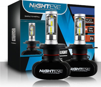 NovSight Lampen Auto Eco H4 Canbus LED 6500K Kaltes Weiß 12-24V 25W 2Stück