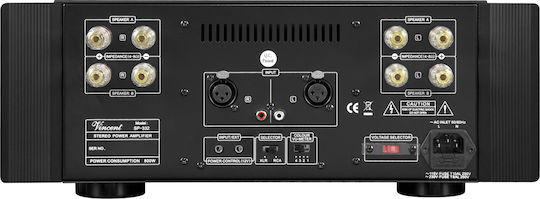 Vincent SP-332 Υβριδικός Τελικός Ενισχυτής Hi-Fi Stereo 250W/4Ω 150W/8Ω Μαύρος
