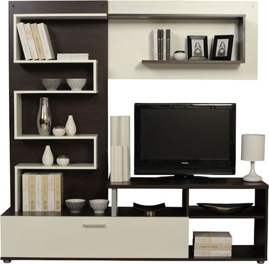 Jasmin Living Room TV Unit Wenge / Λευκό L170xW41.5xH170cm