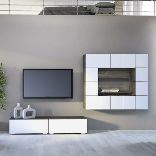 Unitate TV pentru sufragerie Smart No 7D Alb L377xA45xÎ180buc