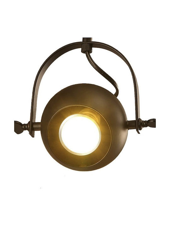 GloboStar Industrial Cannes Double Spot with Socket E27 in Black Color