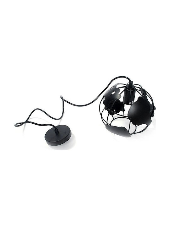 GloboStar Earth Pendant Light Black with Socket E27 30cm