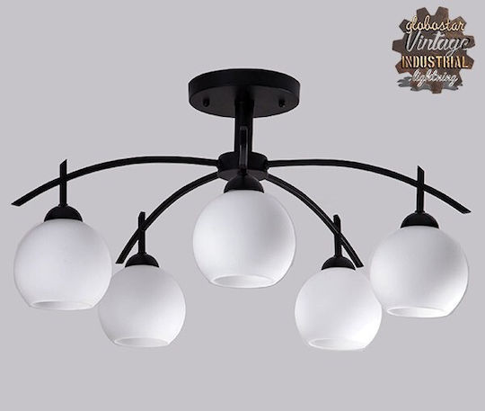 GloboStar Luna Deckenleuchte 63cm Schwarz mit Fassung E27