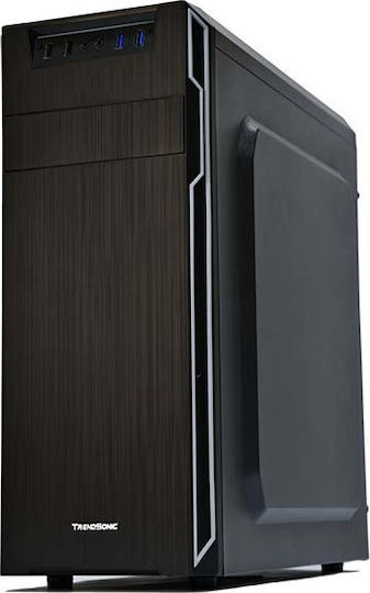 Supercase F75A Gaming Midi Tower Κουτί Υπολογιστή με Πλαϊνό Παράθυρο Μαύρο