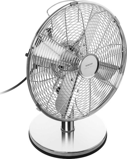 Sencor Επιτραπέζιος Ανεμιστήρας 35W Διαμέτρου 30cm Ασημί
