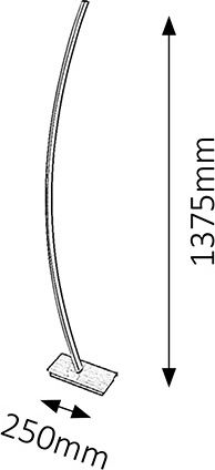 Rabalux Addison LED Floor Lamp Height 137.5x13cm with Warm White Light 2100lm Grey