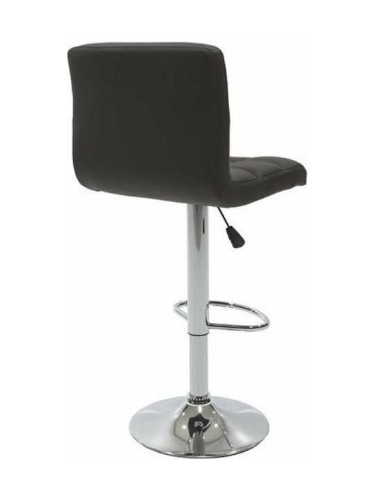 Remina Collapsible Bar Stool with Backrest Padded with Artificial Leather Καφέ 48x45x95cm