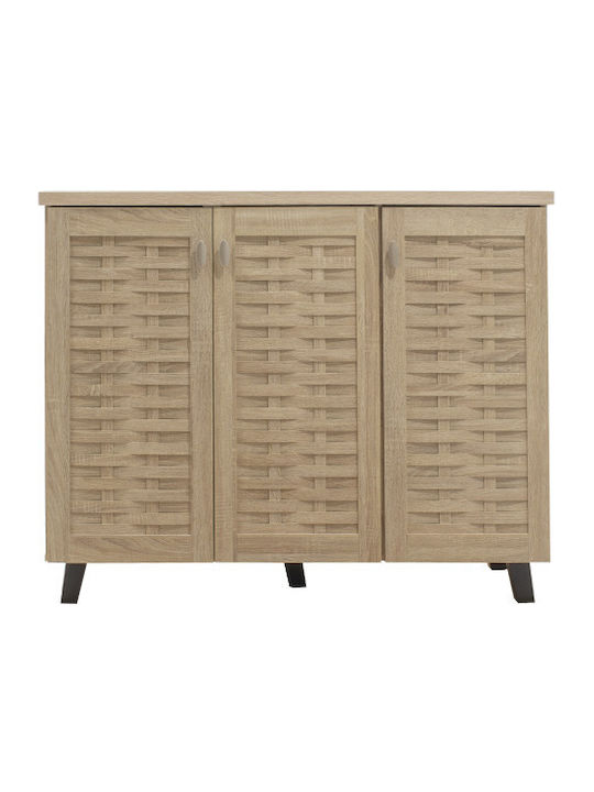 Mantam Wooden Shoe Organizer with 8 Shelves Beige 115.5x40x92cm