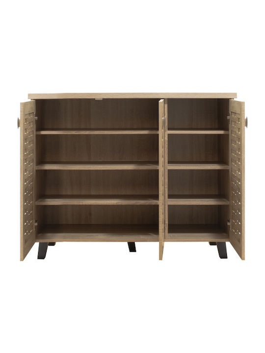 Mantam Wooden Shoe Organizer with 8 Shelves Beige 115.5x40x92cm