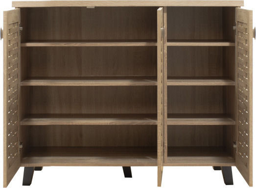 Mantam Wooden Shoe Organizer with 8 Shelves Beige 115.5x40x92cm
