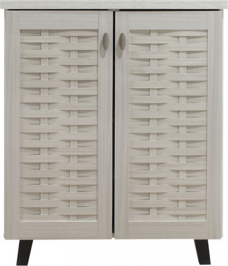 Mantam Wooden Shoe Organizer with 4 Shelves White 78x40x92cm