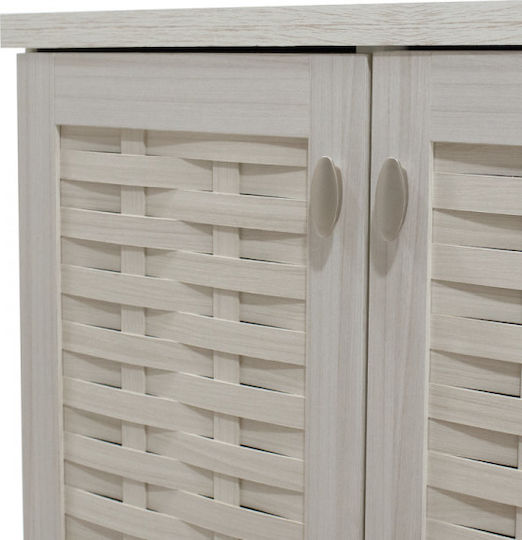 Mantam Wooden Shoe Organizer with 4 Shelves White 78x40x92cm
