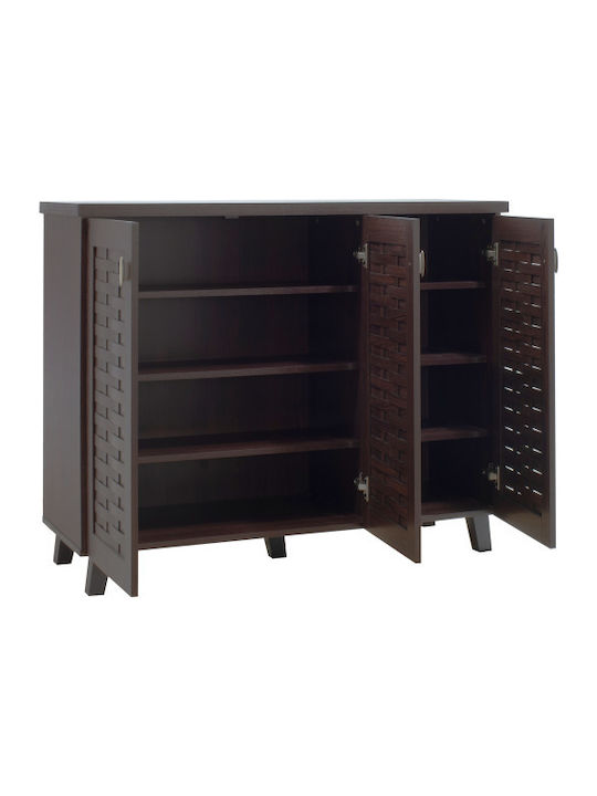 Mantam Wooden Shoe Organizer with 8 Shelves Brown 115.5x40x92cm