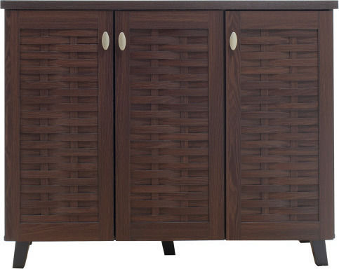 Mantam Wooden Shoe Organizer with 8 Shelves Brown 115.5x40x92cm